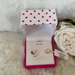 New w/tags 14K yellow gold hoop EARRINGS Great starter earrings or 2nd piercing